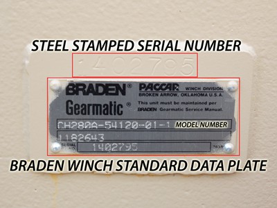 braden winch serial number